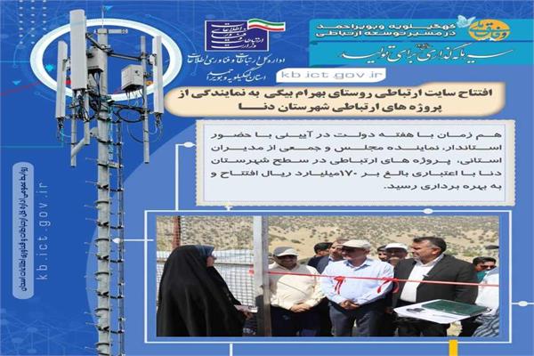 افتتاح پروژه‌های ارتباطی شهرستان دنا همزمان با هفته دولت
