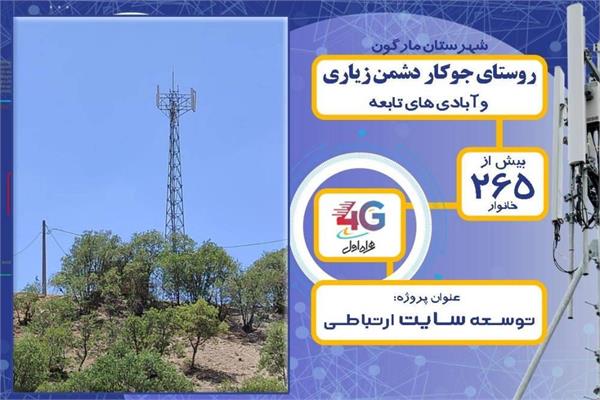 ارتقاء سایت ارتباطی روستای جوکار دشمن‌زیاری به نسل چهارم؛ اتصال ۲۶۵ خانوار به شبکه ملی اطلاعات