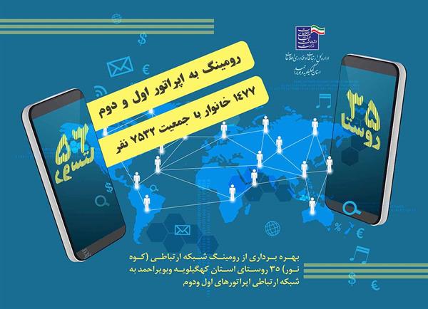 اعلام لیست 35 روستای متصل شده به رومینگ همراه اول و ایرانسل در  استان کهگیلویه وبویراحمد