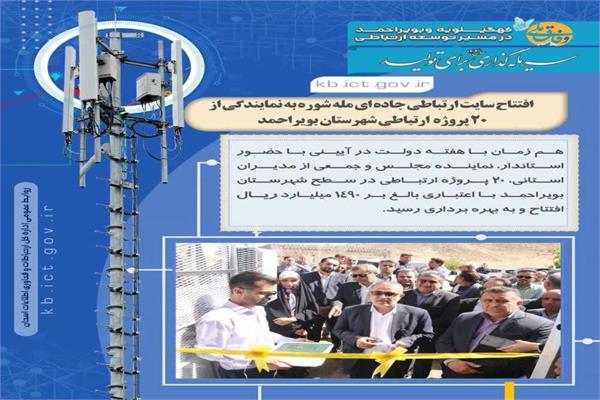 بهره‌برداری از ۲۰ پروژه ارتباطی در شهرستان بویراحمد هم‌زمان با هفته دولت