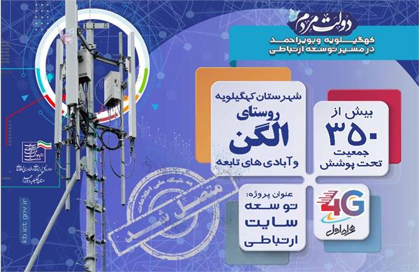 بهره مندی مردم روستای الگن و آبادی های تابعه شهرستان کهگیلویه از اینترنت پرسرعت